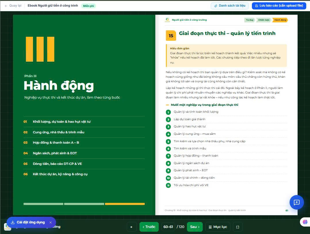 Phần III Hành động: nghiệp vụ quản lý chi phí làm theo từng bước