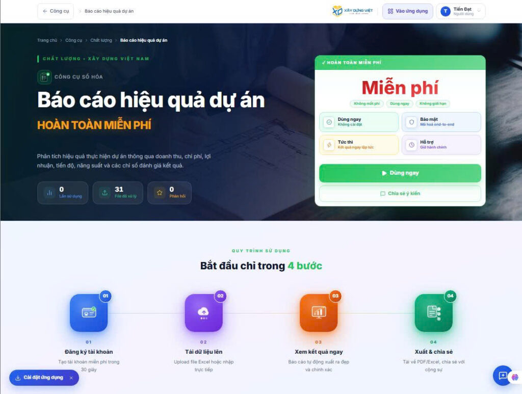 Đánh giá hiệu quả quản lý dự án: công cụ Báo cáo hiệu quả dự án miễn phí
